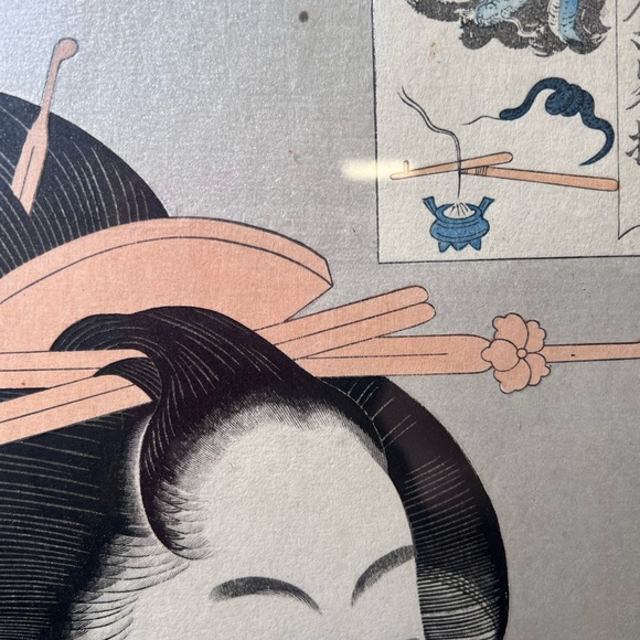 Vintage Japanese Woodblock Print Kitagawa Utamaro, Fusli Gabo (Courtesan/ Geisha - Picture 4 of 15